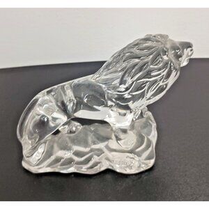 VTG Princess House Wonders Of The Wild Lion Figurine 24% Led Crystal Germany